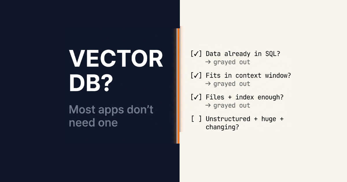 What No One Tells You Before Adding a Vector Database